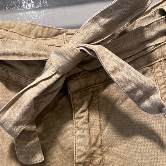 Free People FP ONE Penny Tie Waist Shorts Tan Size 10 100% Cotton - Picture 3 of 9